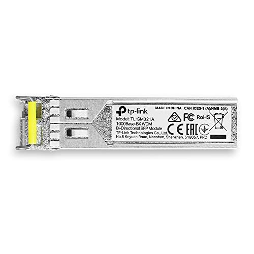 TP-Link TL-SM321A 1G Mini-GBIC Single-Mode Transceiver Module, 1000Base-BX WDM Bi-Directional SFP Module, LC Port, TX: 1550nm RX: 1310nm (Pack of 2) Pack of 2