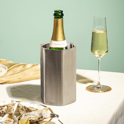 Vacu Vin Wine Chiller – Wine Cooler Bucket – HIVE Stainless Steel – 1 Pack