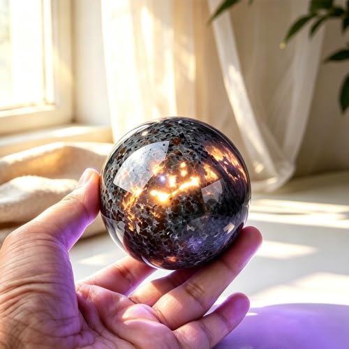 Large Yooperlite Crystal Sphere Healing Stone Ball Decorative Gemstone Orb 70-80MM/2.7-3.1"