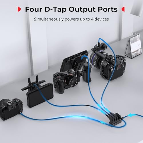 SMALLRIG D-Tap Splitter, 4 Ports Dtap Splitter Cable for V Mount Battery