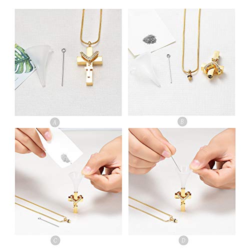 Cremation Jewelry for Ashes Pendant - Cross Urn Necklace with Mini Keepsake Urn Memorial Ash Jewelry Gold