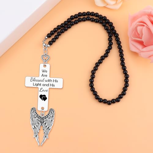 Affirmation Gift for Women Men Christian Rear View Mirror Car Charm Religious Gifts for Daughter Sister Friend Inspirational Scripture Present for Her Car Hanging Accessories Christmas Birthday Gift Christian Cars Hanging Ornament Style 3