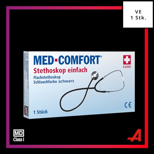 Flat-Headed Stethoscope Ultra-Lightweight Super Acoustics Various Colors | Black1