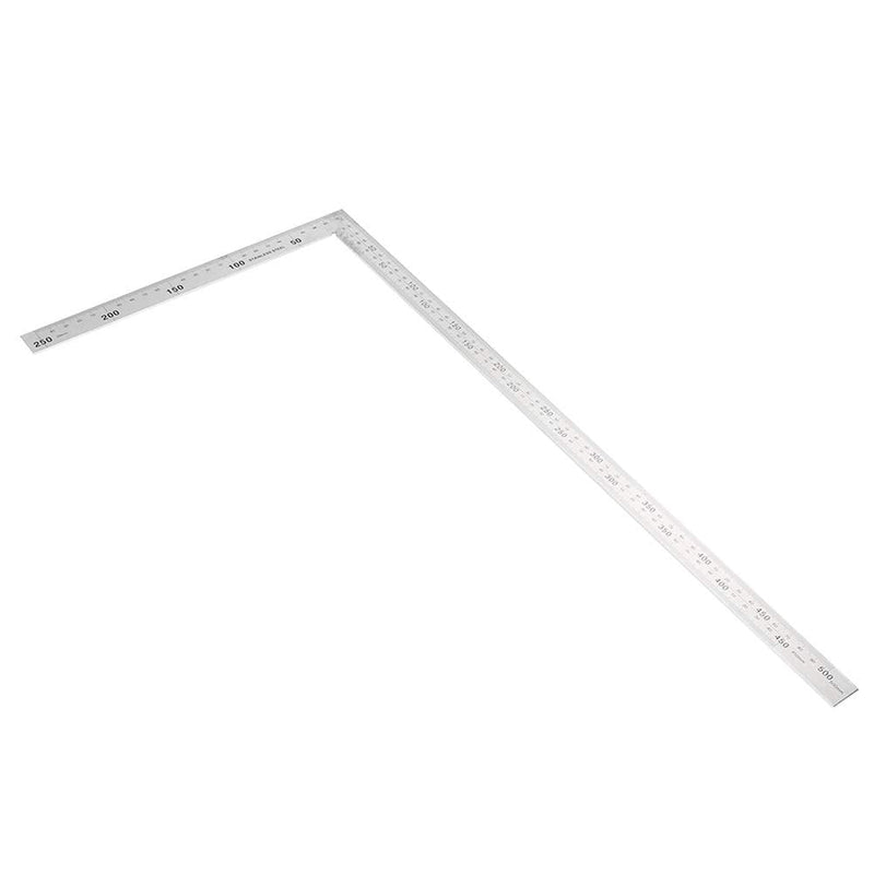 [Australia - AusPower] - 90 Degree Right Angle Finder L Ruler 24 inch Ruler Stainless Steel Easy Read Measurement Layout Template Tool(500mm*250mm) 