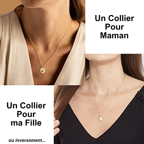 TILOVE Set of 2 necklaces for women with heart pendant mother daughter 2 personalised jewellery in a box with good luck message. Gift idea for birthdays, Christmas, Mother's Day, Stainless Steel