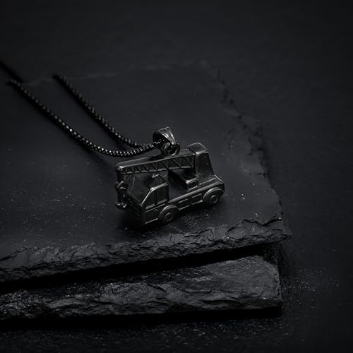 Hook Arm Car Cremation Jewelry for Men Women Memorial Urns Necklaces Pendant Stainless Steel Memorial Keepsakes Human Ash Pendant Jewelry for Ashes with Funnel Filler Kit B-Black
