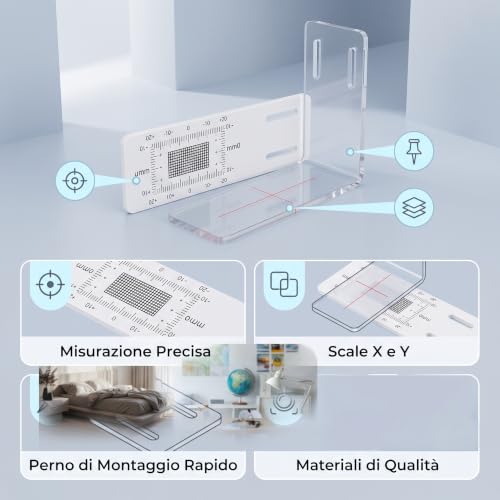 Crack Monitor, Precise ABS Acrylic Standard Crack Gauge Monitor, Multifunctional Portable Crack Monitor, Practical Measuring Tool for Corners