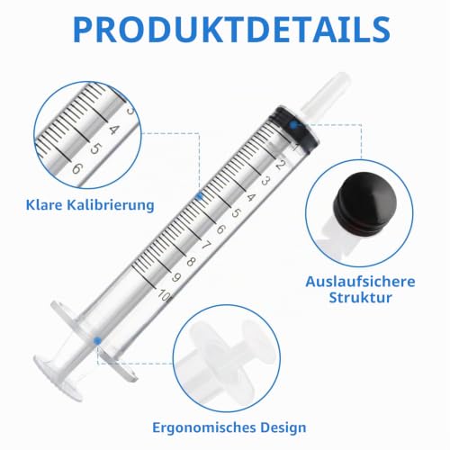 Plastic Colostrum Syringes 10 ml, Pack of 20 Colostrum Syringes | Reusable Plastic Syringe 10 ml Syringe Sterile Individually Packed Food Syringes for Garden & Pet Care