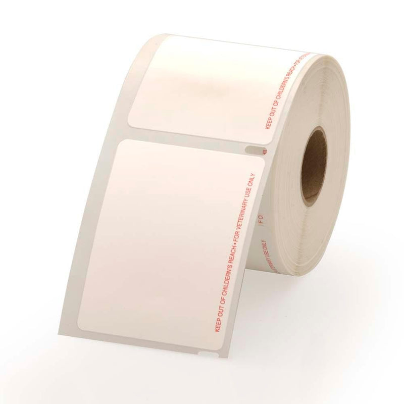 Veterinary Prescription Labels w/Warning - 2.125" x 2.75", 400 Label/Roll | Bold Red Warning - “Keep Out of Children’s Reach - for Veterinary Use Only | LabelValue Brand