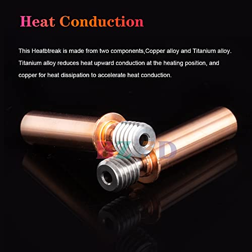 CR-6 SE Bimetal Heatbreak,Upgrade Ender 3 Neo Copper+Titanium Alloy All Metal Bi-Metal Heat Break for CR6 SE/Max/CR-5 Pro/CR10 Smart/Ender 3 Neo/V2 Neo/Max Neo Hotend.