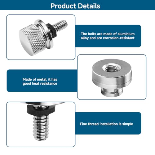 Nextpal M6 seat bolt nut kit, 4-piece assortment for compatible Harley models