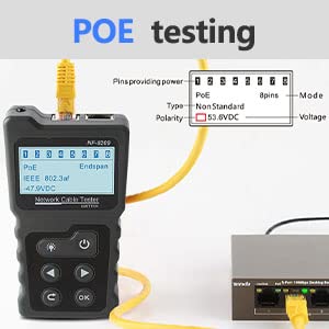 [Australia - AusPower] - NOYAFA NF-8209 Advanced Network Cable Tester for poe test/NCV/cat5/cat5e/cat6/cat6a,Length Measurement/Underground Telephone Line Wiremap Tester&Continuity Testing/by TDR Grey 