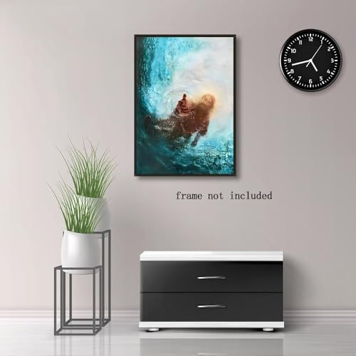 Hand of God Christian Jesus Canvas Wall Art Painting Jesus Saves Peter Picture of Christ Bible Verse Prints posters Decor Pertain for Bedroom Living Room Church 16x24inch Unframed style-4