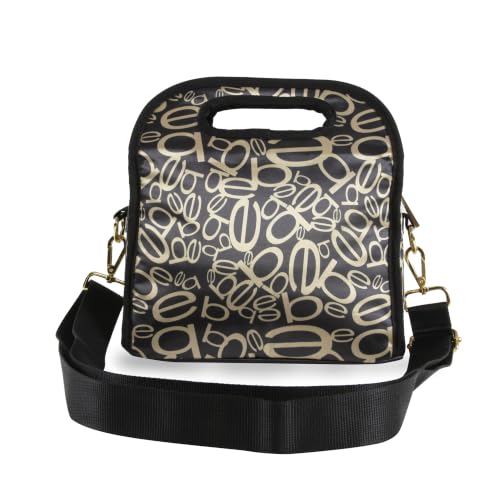 BEBE Coco Reusable Insulated Lunch Box Tote Bag Casual Daypack One Size Black/Gold