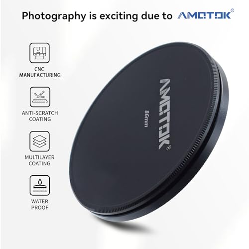 86mm Metal Lens Filter Caps,Compatible All 86mm Camera Lens FiltersFilter Accessory(UV,CPL,ND,Threaded Lens),Ultra Precision CNC Machine Tools Produce.