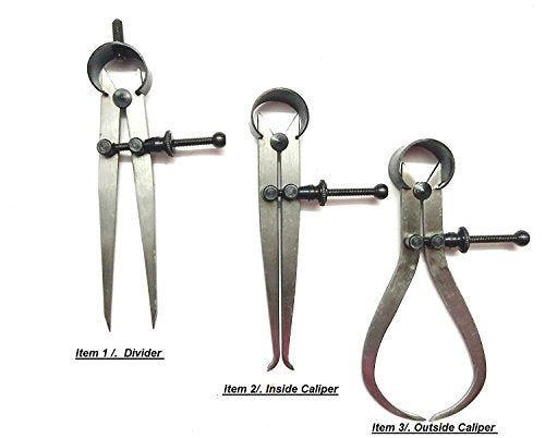 AI New Spring Caliper 10-inch 250mm 3-piece set with inside, outside, and divider calipers