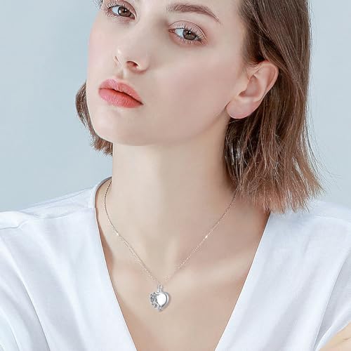Tree of Life Urn Necklace for Ashes, 925 Sterling Silver, 5A Cubic Zirconia, Women's Adult Unisex Minimalist Pendant Necklace, Gift for Loss Survivors, Christmas, Birthday, Anniversary