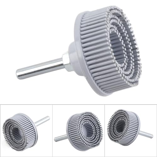 Bristle Disc with Connecting Rod, Drill Accessories for Metal Fine Processing Cleaning Polishing Grinding Deburring Removal of Rust Scratches (White 120#), Other Abrasives