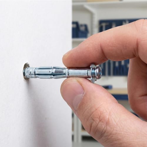 RiseDirectly M5-65 zinc-plated steel hollow-wall anchors for drywall, plaster, tile, and cavity walls