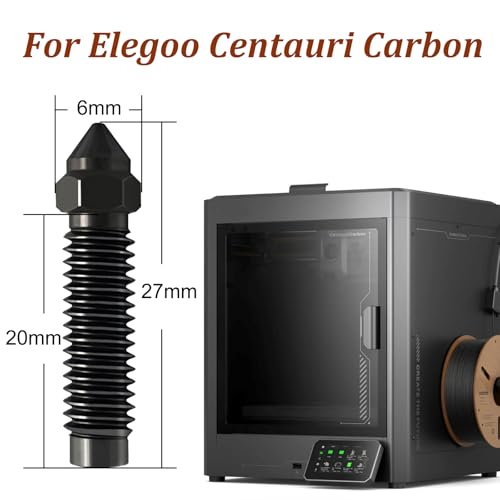 6 x Centauri carbon nozzles for Elegoo, 4 x 0.4 mm, 2 x 0.6 mm nozzle made of hardened steel, 3D printer extruder nozzle for Elegoo Centauri carbon