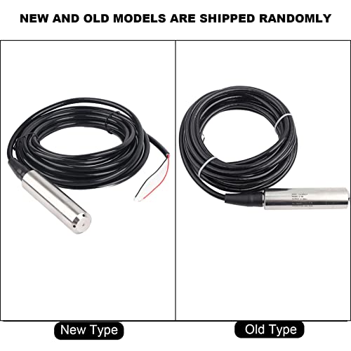 Level Sensor Water Level Sensor DC 24 V 4-20 mA Stainless Steel Liquid Water Level Sensor Level Transmitter with Cable, Range Depth 0-5 m