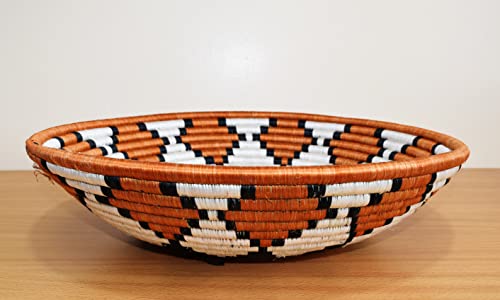 Tembo Crafts Africa - Handmade Basket Rwanda - Large - Made of Sisal, Sweetgrass - 12 Inches Diameter - RB031
