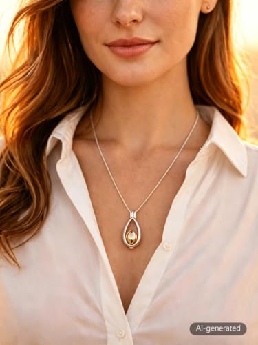 Ashes Necklace for Women, Cremation Urn Necklace for Human Pet Ashes Rose Gold