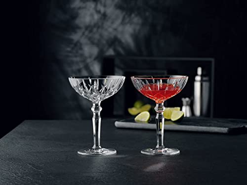 Nachtmann Noblesse Collection Cocktail Coupe Glasses, set of 2, Clear Crystal Glass with Stem, Perfect for Drinking Champagne, Sweet Wine, Martini, and Cosmopolitan, dishwasher safe