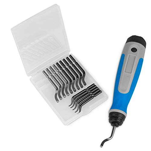 STARVAST Universal Deburring Tool with 15 Replacement Blades, 360° Rotating Blade Cutting Tool for 3D Printers, Plastic, Aluminum and Stainless Steel (1 Tool + 15 Blades)