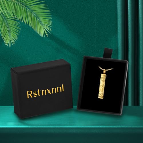 Tree of Life Cremation Jewelry Urn Necklaces for Ashes Memorial Keepsake Pendant for Women Men Gifts With Funnel Kit & Bag Gold