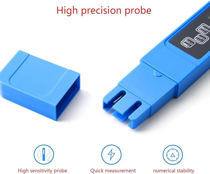 [Australia - AusPower] - 3 in 1 TDS Meter & EC Meter, Digital Water Tester, Easy to Use 0-9990 PPM Meter Kit, Compact for Drinking Water, Hydroponics, Plants, Aquarium, Pool. Not Include Battery CR2032,1Pcs 