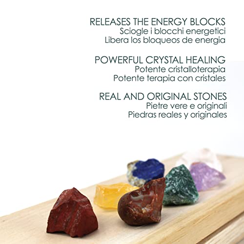 Lynpha Vitale - 7 Chakra Stones - Healing Stones for Crystal Therapy - Anxiety Relief - Seven Natural, Pure Healing Crystals for Protection