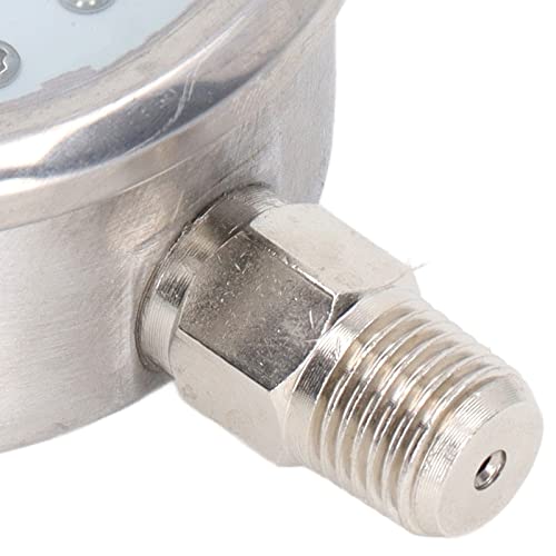 Vacuum Pressure Gauge Test Gauge Shockproof 1/4 Inch NPT Double Scale Stainless Steel for Industrial Equipment
