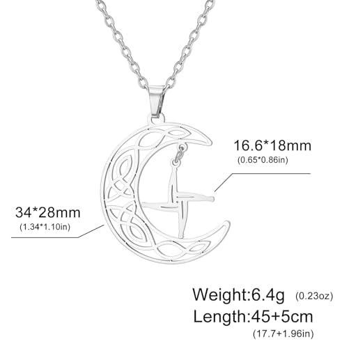 St Brigid's Cross Necklace Traditional Saint Bridget Pendant Irish Celtic Cross Amulet Christian Religious Jewelry Gift for Women Men silver