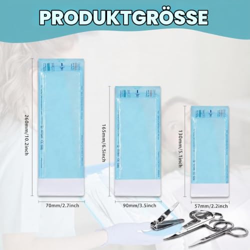 Pack of 150 Sterilisation Bags, Self-Sealing Sterilisation Bags, Sterilisation Bags, Dental Self-Sealing Sterilisation Bags