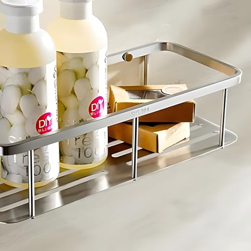 Rectangular Shower Caddy Shelf - Stainless Steel Shower Organizer Basket for Kitchen, Bathroom
