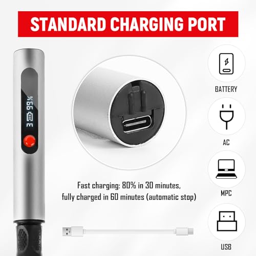 Engraving Pen, Rechargeable Engraving Tool Kit, Wireless Electric Engraving Pen with 30 Bits and 5 Engraving Template, Mini Rotary Tool for Jewellery, Metal, Glass and Plastic