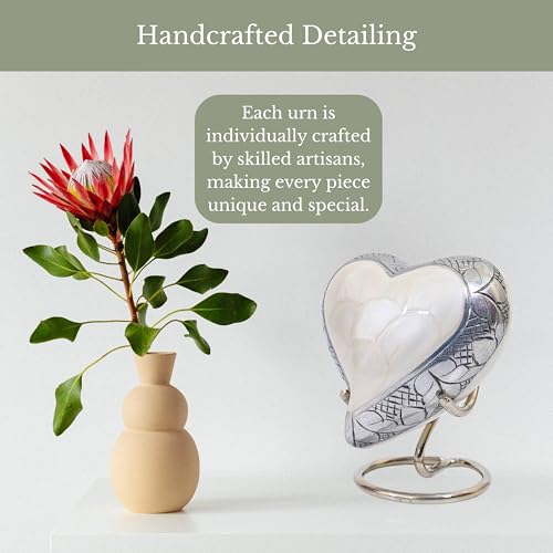 Heart Mini Urn for Ashes Adult Male, Female, White