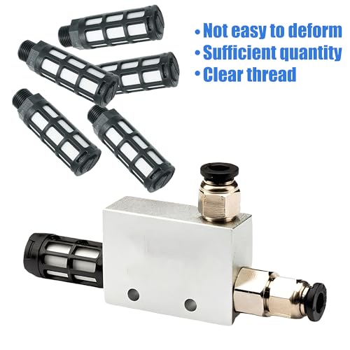 Pneumatic Silencer G 1/2 Pack of 8 | Compressed air silencer plastic air compressor exhaust industrial quality (G1/2) G1/2
