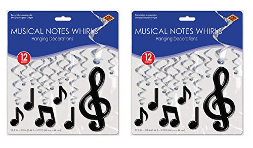 Musical Notes Whirls Pack of 2, 17.5" - 32" Musical Notes Whirls (24-Pack)