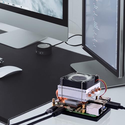 GeeekPi Low-Profile Plus CPU Cooler for Raspberry Pi 5, Pi 5 Aluminum Active Cooler with Cooling Fan for Raspberry Pi 5 4GB/8GB/16GB