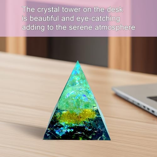 Orgonite Pyramid,Tree of Life Crystal Pyramid,Natural Obsidian Black