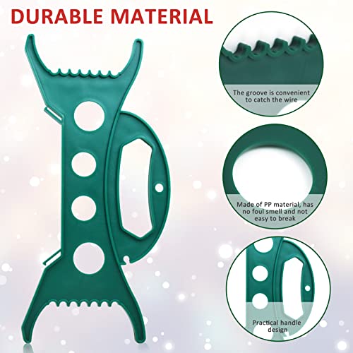 8PCS Christmas Lights Storage Holder Green Holiday Light Organizer All Purpose Lights Cord Wind Up Christmas Light Winder String Lights Storage for Tree Lights Garland Beads Extension Cord Green-8pcs