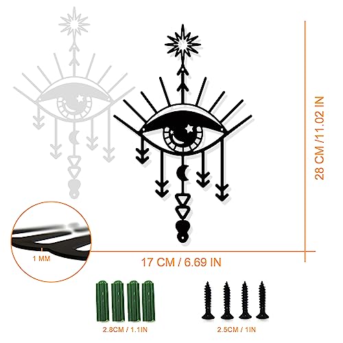 NBEADS Magic Eye Metal Wall Art Decor, Black Wall Hanging Decor Silhouette Wall Art for Home Bedroom Living Room Bathroom Kitchen Office Hotel Wall Decoration, 11×6.7 Inch Magic Eye--11x6.7"