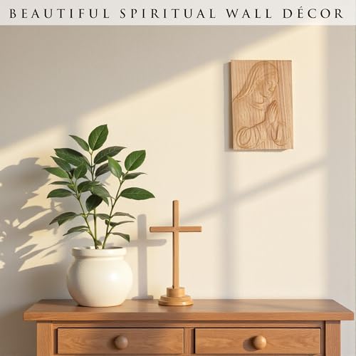 SOUTHLISA Handcrafted Mary Wooden Plaque – Christian Gifts for Women, Religious Gifts for Mom, Faith Home Décor, Catholic Wall Art, Handmade Prayer Plaque with Gift Box