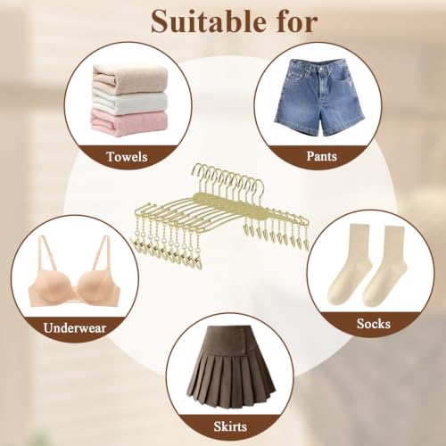 10pcs Metal Hangers with Clips Closet Organizer for Underwear and Lingerie Display Space-Saving Design for Pants Shorts and Accessories Smooth Edges for Trace Use
