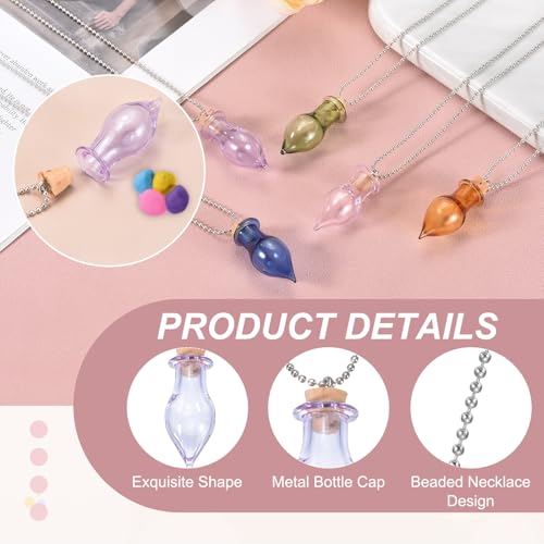 sourcing map Vial Necklace, Stainless Steel Glass Teardrop Perfume Bottle Pendant Necklace Ashes Urn Vial Pendant Openable Bottle Purple