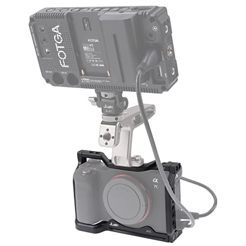 Foto4easy Cage for Sony Alpha A7C Cameras with Quick Release 1/4" 3/8" Screw and Cold Shoe Expansion Microphone Monitor Fill Light