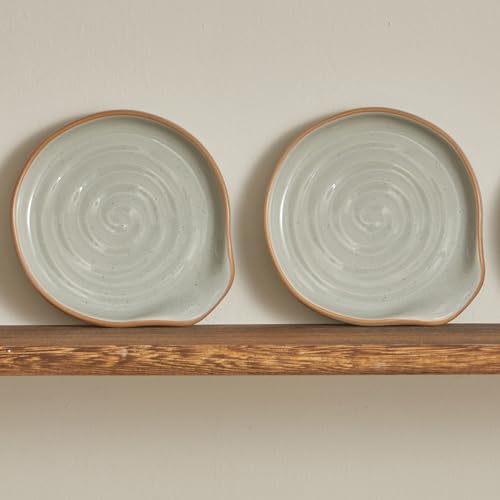 Bico Light Sage Green Spoon Rest Set, Set of 2, Microwave and Dishwasher Safe, for Kitchen Counter, Stove Top, Coffee Table