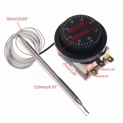 GUMEI 250V / 380V 16A 0-60°C Temperature Control Switch Capillary Thermostat Controlled
